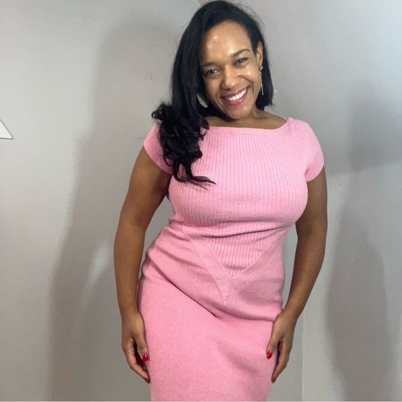 Victor Glemaud Pink Mini Dress Cashmere Sweater Knit Bodycon Barbie - Picture 13 of 13